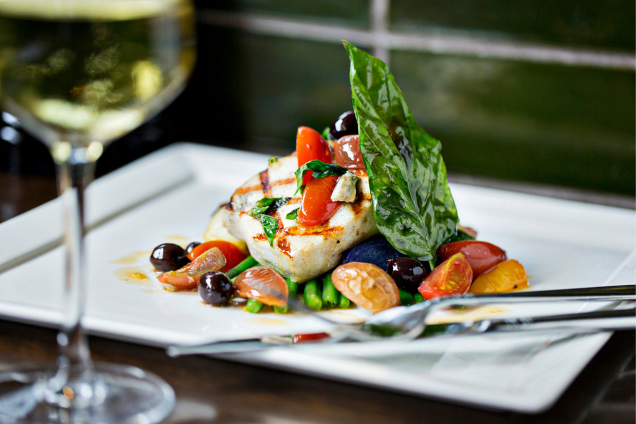 Plate of chicken and veggies