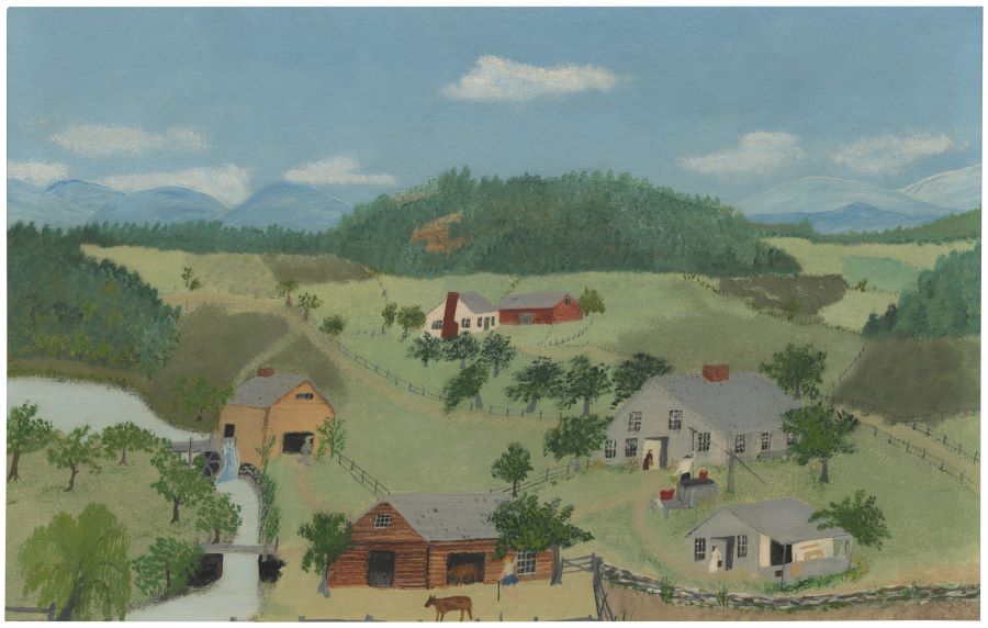 Grandma Moses, 'The Old Oaken Bucket', 1945.