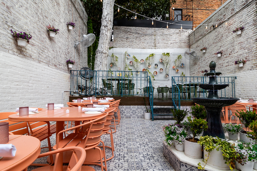 Outdoor patio at Villa Yara