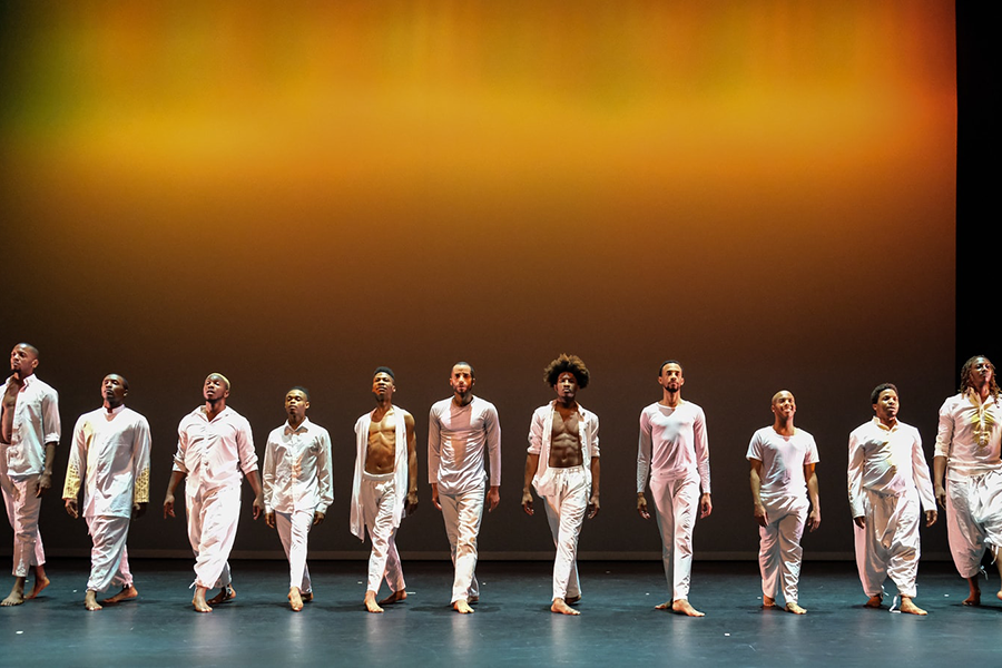 Group of Dancers on Stage in Line