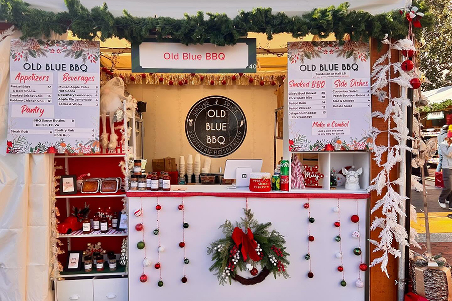 Old Blue BBQ booth at DowntownDC Holiday Market