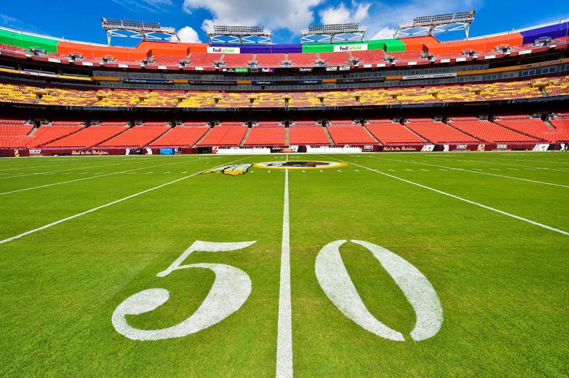 Washington Redskins playing field at FedExField - Outdoor event space near Washington, DC