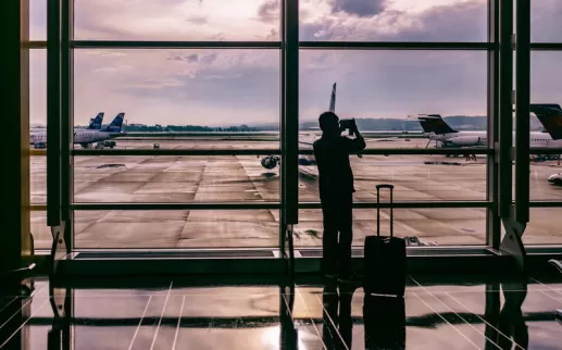 Airline passenger at Ronald Reagan Washington National Airport - Airports in the Washington, DC region